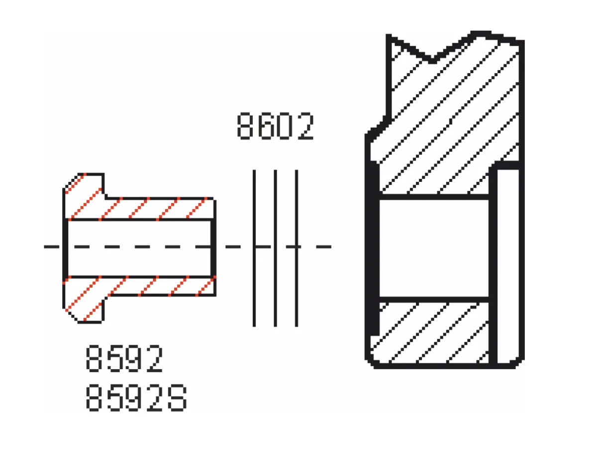 Tárcsaoldal, DT/Maxle: persely 8592/8592S alátéttel